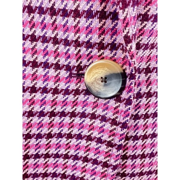 J. Jill Womens XL Pink Houndstooth Blazer One Button Career Jacket NWT - Picture 10 of 12
